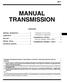 MANUAL TRANSMISSION CONTENTS