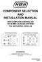 COMPONENT SELECTION AND INSTALLATION MANUAL