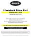 Livestock Price List