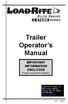 Trailer Operator s Manual