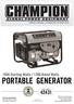 PORTABLE GENERATOR Starting Watts / 1200 Rated Watts OWNER S MANUAL & OPERATING INSTRUCTIONS MODEL NUMBER
