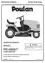 PO14542LT LAWN TRACTOR MODEL: OPERATOR'S MANUAL TH Printed in the U.S.A. WARNING: