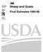 Sheep and Goats. Final Estimates United States Department of Agriculture. National Agricultural Statistics Service
