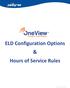ELD Configuration Options & Hours of Service Rules