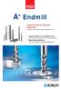 A + Endmill. Endmill Series for Aluminum Machining. Optimized Solutions for Each Application Type. Higher Machining Efficiency