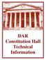-- - DAR Constitution Hall Technical Information