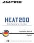 HEAT200. Installation Manual. English. German Engineering. Out of the ordinary.