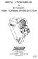 INSTALLATION MANUAL for SHIVVERS HIGH TORQUE DRIVE SYSTEM