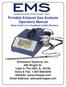 Portable Exhaust Gas Analyzer Operators Manual
