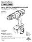 II:RRFTSMRN'I. 318 in., 19.2 VOLT CORDLESS DRILL-DRIVER Variable Speed / Reversible. Model No