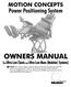 MOTION CONCEPTS OWNERS MANUAL
