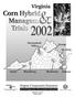 INDEX TO VIRGINIA CORN HYBRID AND MANAGEMENT TRIALS 2002