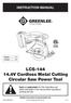 LCS V Cordless Metal Cutting Circular Saw Power Tool