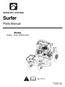 Surfer. Parts Manual. Models Surfer GSRKA1934S ENGLISH A 10/09 Printed in USA