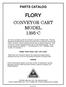 PARTS CATALOG FLORY CONVEYOR CART MODEL 1395-C