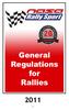 NASA Rally Sport General Regulations for Rallies 2009 Revised 2010 Revised