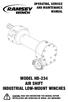 MODEL HD-234 AIR SHIFT INDUSTRIAL LOW-MOUNT WINCHES OPERATING, SERVICE AND MAINTENANCE MANUAL