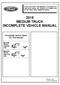 INCOMPLETE VEHICLE MANUAL