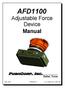 AFD1100. Adjustable Force Device Manual PUSHCORP, INC. Dallas, Texas