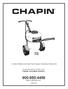 Model Gallon Battery-Operated Push Sprayer Assembly Instructions DO NOT RETURN TO STORE. CALL CHAPIN CUSTOMER SERVICE: