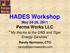 HADES Workshop. May 24-26, 2011 Perma Works LLC. My thanks to the GNS and Tiger Energy Services. Randy Normann, CTO