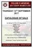 CATALOGUE OF SALE. On Behalf of RA & M Giles-Austin Calley Farm Sedrup Lane Hartwell Aylesbury Bucks HP17 8QN