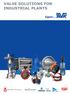 VALVE SOLUTIONS FOR INDUSTRIAL PLANTS