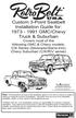 Custom 3-Point Seatbelt Installation Guide for: GMC/Chevy Truck & Suburban