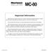 MC-80. Important Information COLLATOR