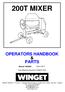 200T MIXER OPERATORS HANDBOOK & PARTS. From Machine Serial No T200XF1333