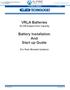 VRLA Batteries. Battery Installation And Start up Guide