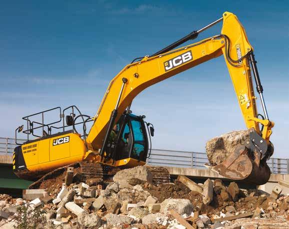 JS200/210/220 TRACKED EXCAVATOR High-strength rigid upper frame. Easy open and close bonnets.