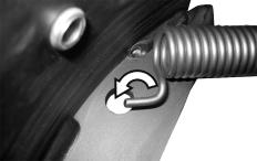 The brake shoe must be in the groove of the adjuster bolt (15) and the gap of the