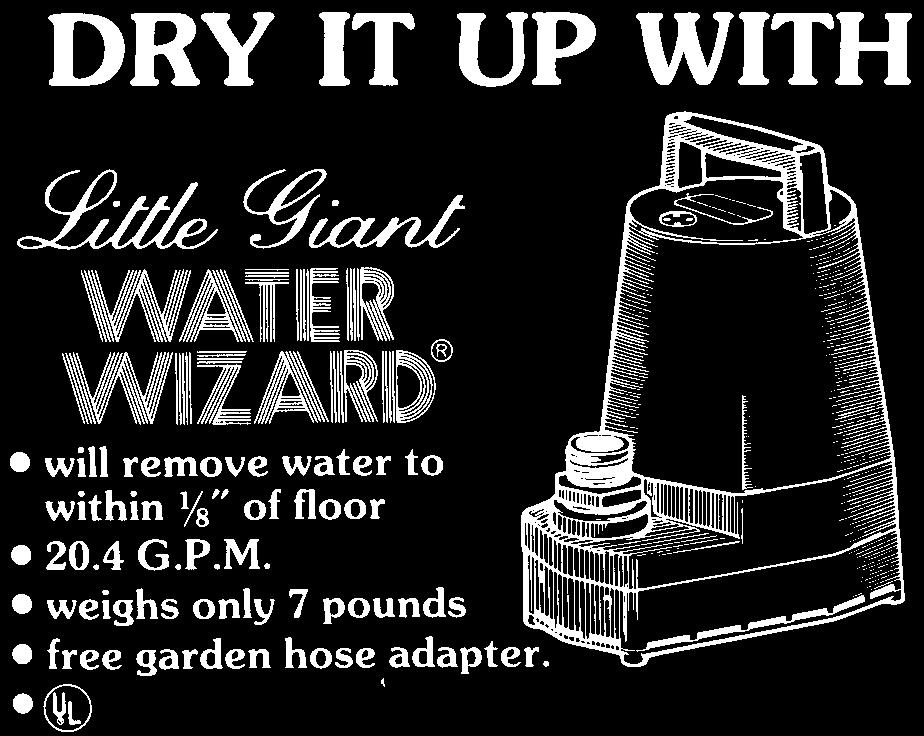 EFFECTIVE 01-02-12 PAGE 225 LITTLE GIANT WATER COVER PUMPS