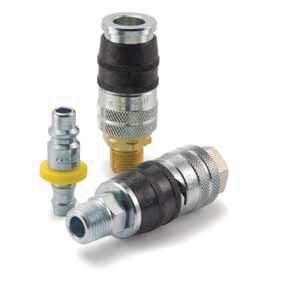 E-z-mate Series Couplers Push-to-connect sleeve, safety exhaust E-z-mate Series are exhaust type quick couplers that are designed to safely relieve air pressure prior to disconnection.