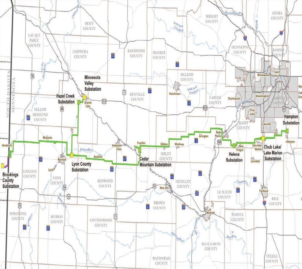 Brookings County Hampton Project Route Map, Minnesota Segment 11 Adapted from the CapX2020