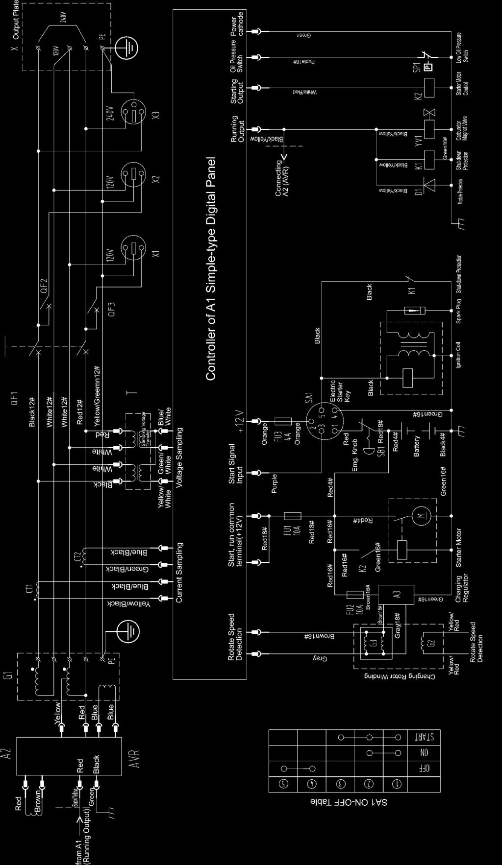 6. KGE1E3 ELECTRICAL WIRING DIAGRAM (Without Electric Governing) (DOUBLE VOLTAGE OUTPUT).