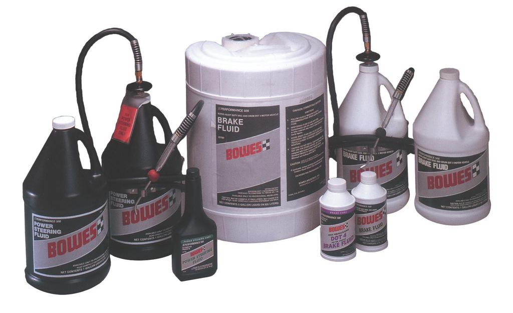 POWER STEERING & BRAKE FLUID PRODUCTS POWER STEERING & BRAKE FLUID POWER STEERING FLUID Bowes Power Steering Fluid protects all seals and hoses, it also guards against wearing, foaming, oxidation,