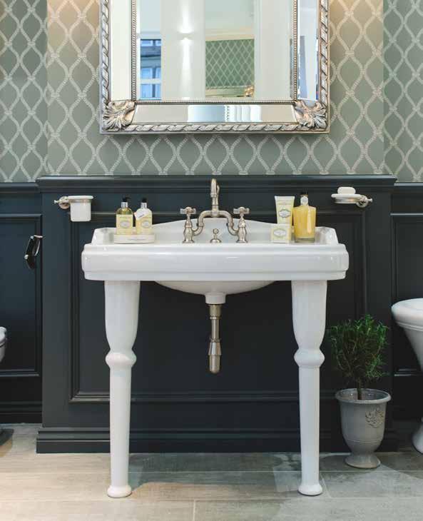 The Harringdon wash basin evokes an era of classic elegance and can be installed