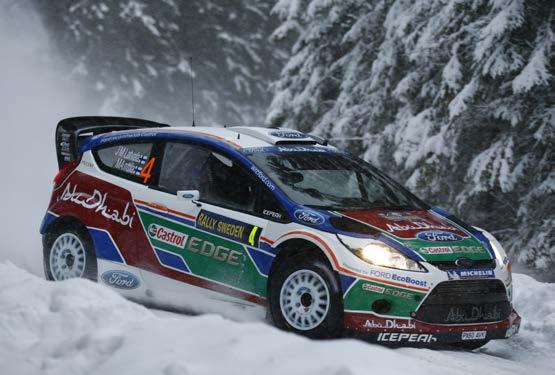 6-litre, 134PS Duratec Ti-VCT Fiesta RS World Rally Car makes its competitive debut with a clean sweep of the podium at Rally Sweden Current generation Fiesta achieves