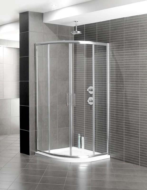 24 Shower Doors Amelia Shower Doors Quadrant Enclosure Easy Clean Glass Polished Chrome 550 Radius 6mm glass doors Adjustable profiles Chrome plated Metal handles Easy detachable Rollers for