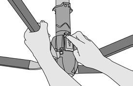 To Fold: Release the lower cross by pushing the locking latch gently downwards. Lower until the arms are vertical (Fig. 5). 4.