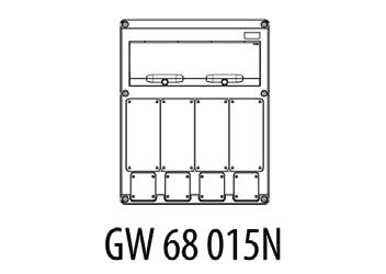 Q-DIN 20 - Surface-mounting - IP65 GW68015N Additional Q-DIN modules - IP65 Q-DIN 20 WATERTIGHT BOARDS - UNWIRED - RAL 7035 - IP65 Houseable socket No.
