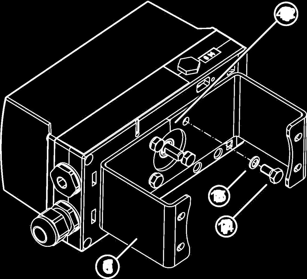 ARCA Regler GmbH 7 Assembly Assembly procedure for VDI/ VDE 3845 rotary actuator Illustration 19: Mounting the positioner on the bracket
