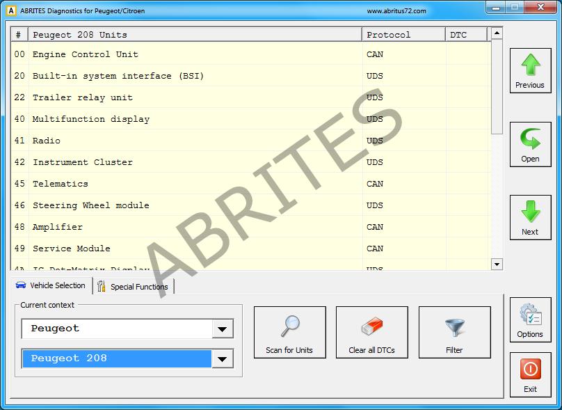 1. Introduction ABRITES Diagnostics for PEUGEOT / Citroën is a Windows PC based professional diagnostic software for vehicles from the PEOUGEOT / Citroën group.