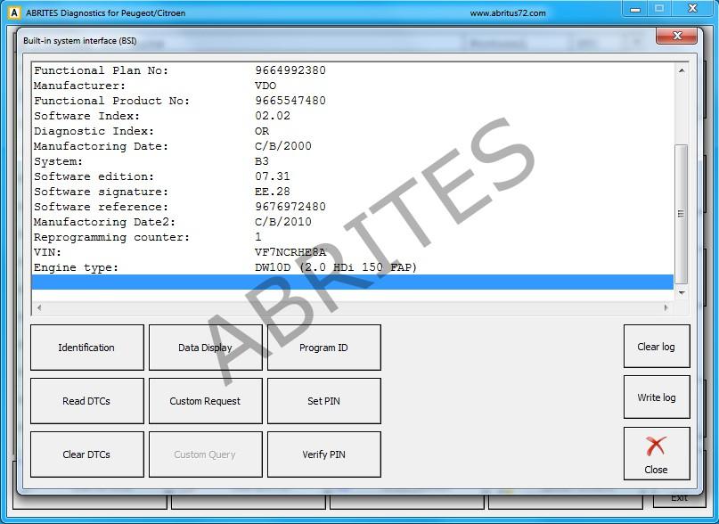 From the main window of the program you can see a complete list of all supported devices and the tabs below it for scanning units, clearing DTCs, vehicle selection and special functions.