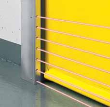 The barrel cover that is limited to the door width is available as a galvanised version and on request also powder-coated based on RAL.