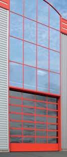 headroom where no roof load is permitted. Fewer wearing parts make folding doors easy to repair and service.