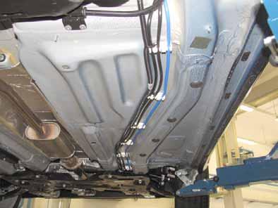 Routing in engine compartment 5  corrugated tube on underbody and secure using cable ties.