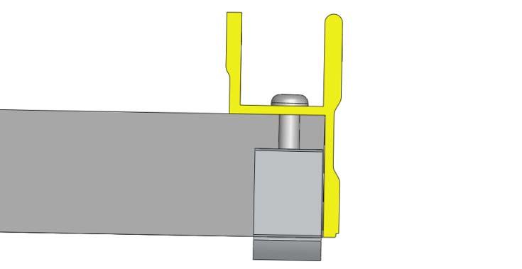 block per 2x1 spar using one (1) 5/16-18 x 1.25 BHCS per clamp block.